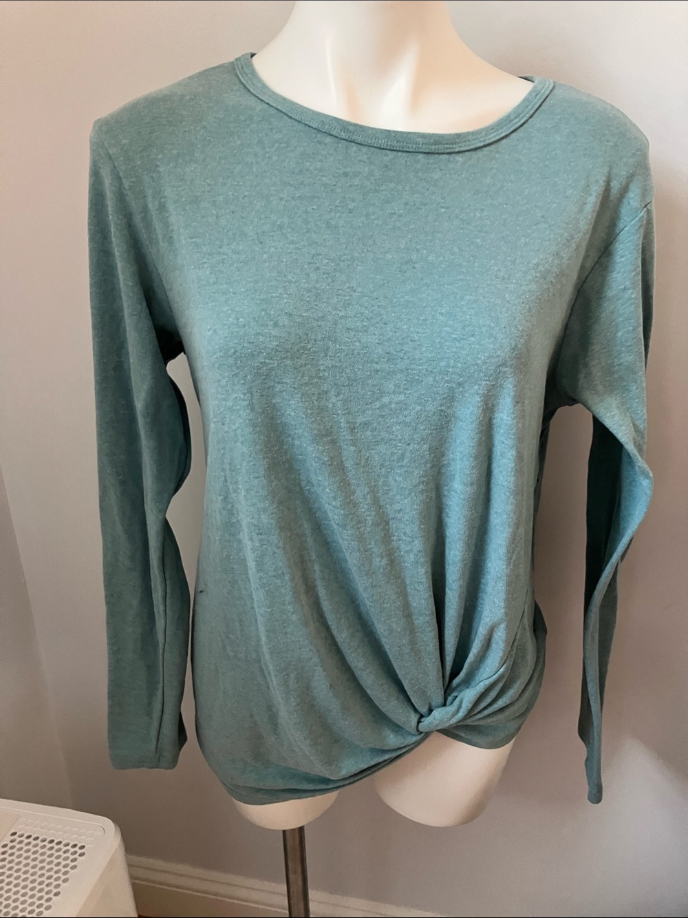 Twist-Hem Long Sleeve Tee - Dusty Sage